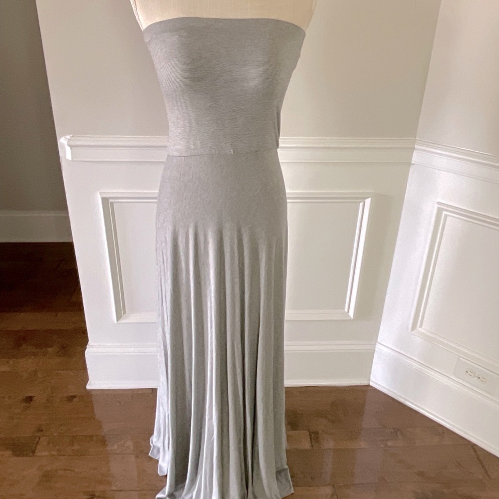 Elan Black and White Striped Halter Maxi Dress - Size L